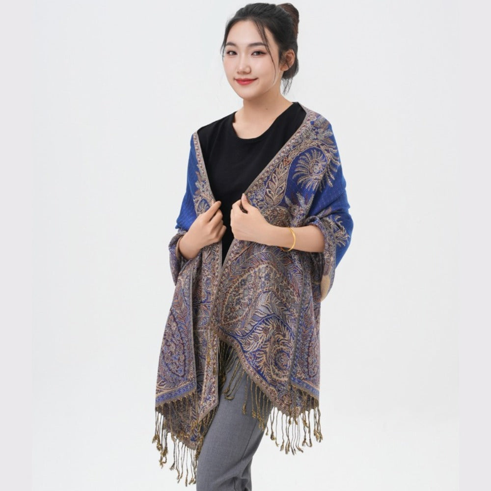 Scarf for Women - Pashmina Shawl for Thick Paisley Phoenix Tail Pattern Warm Wrap Large Soft - product detail view 41