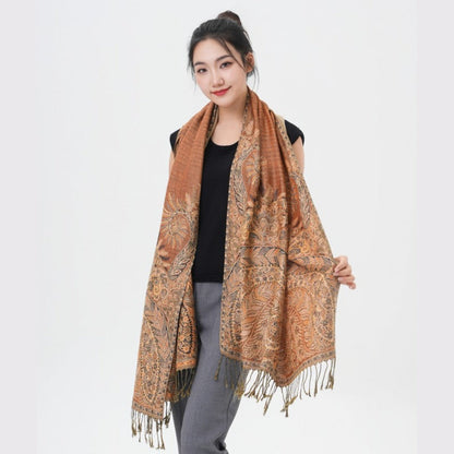 Scarf for Women - Pashmina Shawl for Thick Paisley Phoenix Tail Pattern Warm Wrap Large Soft - product detail view 47