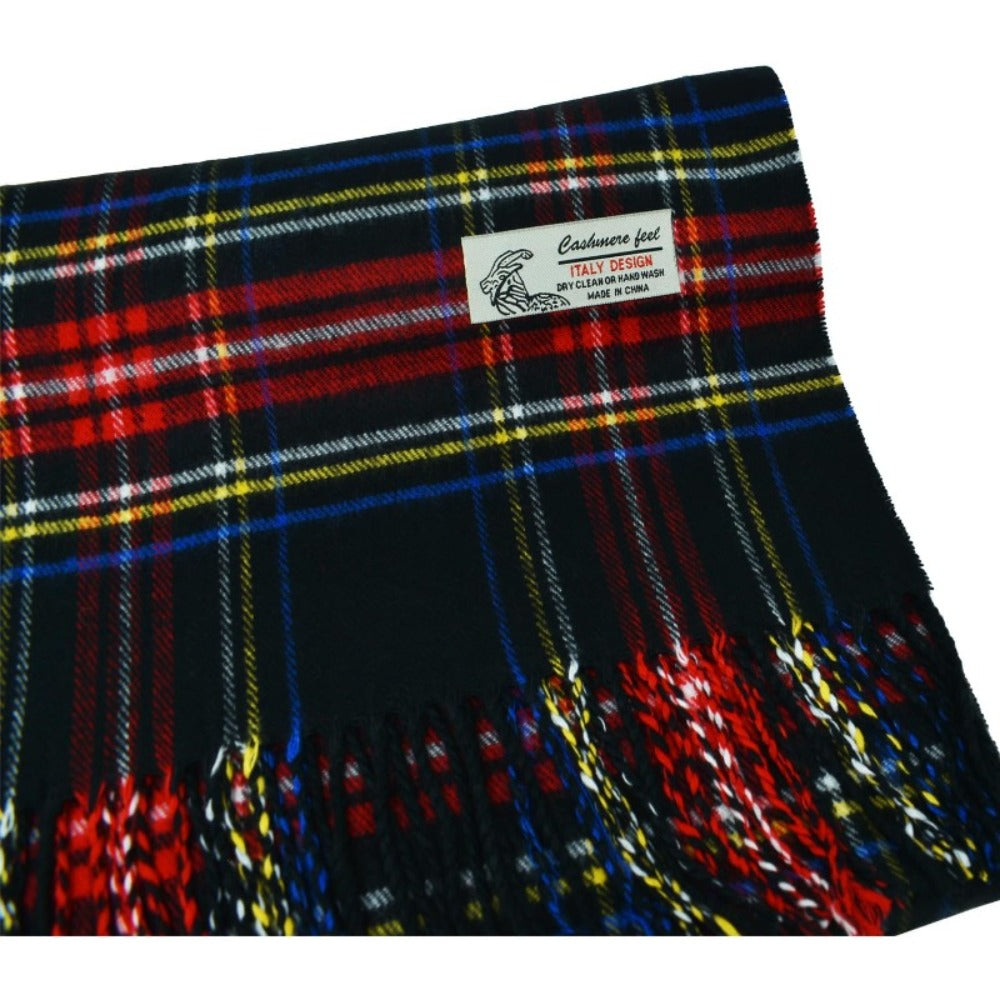 Scarf for Women - Plaid for Men Scottish Stewart Tartan Cashmere Feel 72"x12", Soft Warm - product detail view 6