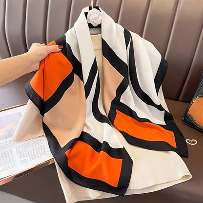 Scarf for Women - 's Shawl Viscose Geometric Print Windproof Sun Protection Lightweight Wrap - product detail view 7