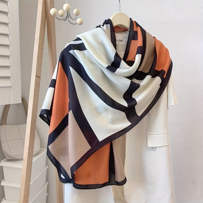 Scarf for Women - 's Shawl Viscose Geometric Print Windproof Sun Protection Lightweight Wrap - product detail view 8