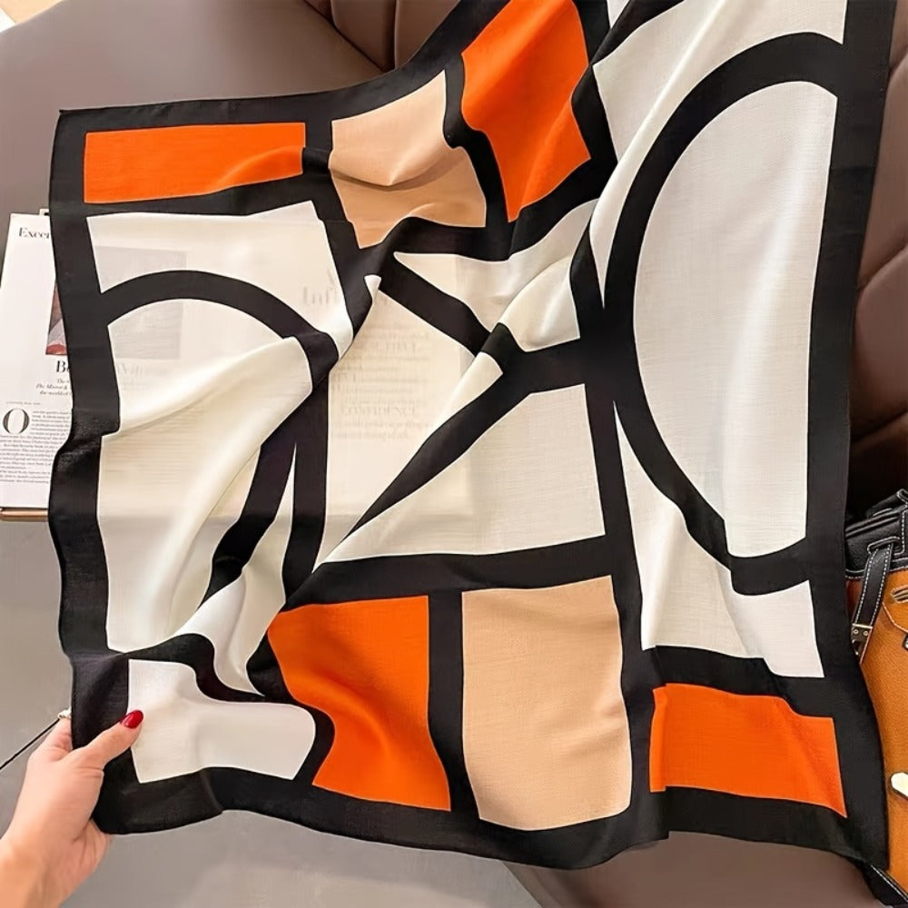 Scarf for Women - 's Shawl Viscose Geometric Print Windproof Sun Protection Lightweight Wrap - product detail view 9