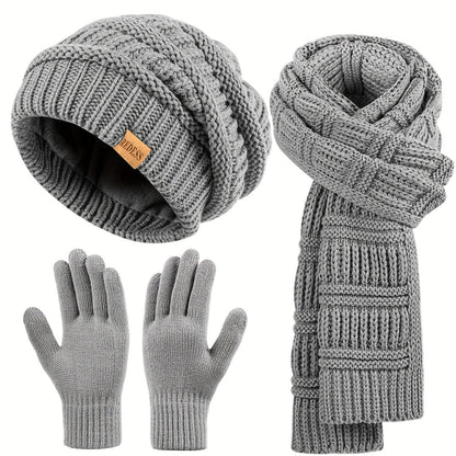 Scarf for Women - Winter Set 3-in-1 Hat Long Touchscreen Gloves Soft Warm Cold Weather - product detail view 10