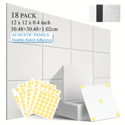 Self-Adhesive Acoustic Wall Panels shown in the Square Soundproof Panel 30L1H White 18 option