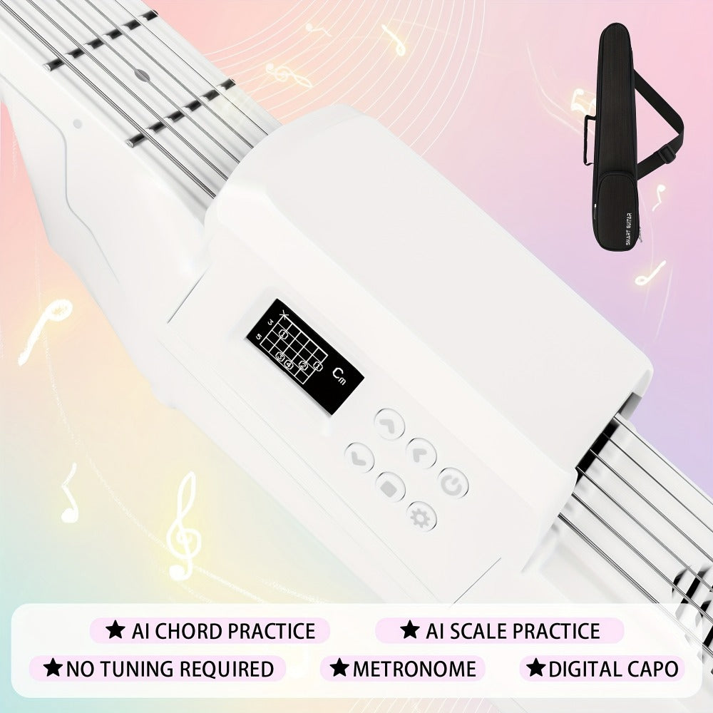 SG7 Smart Digital Guitar with LCD, MIDI, App Practice and Speakers detail image - detail view 14