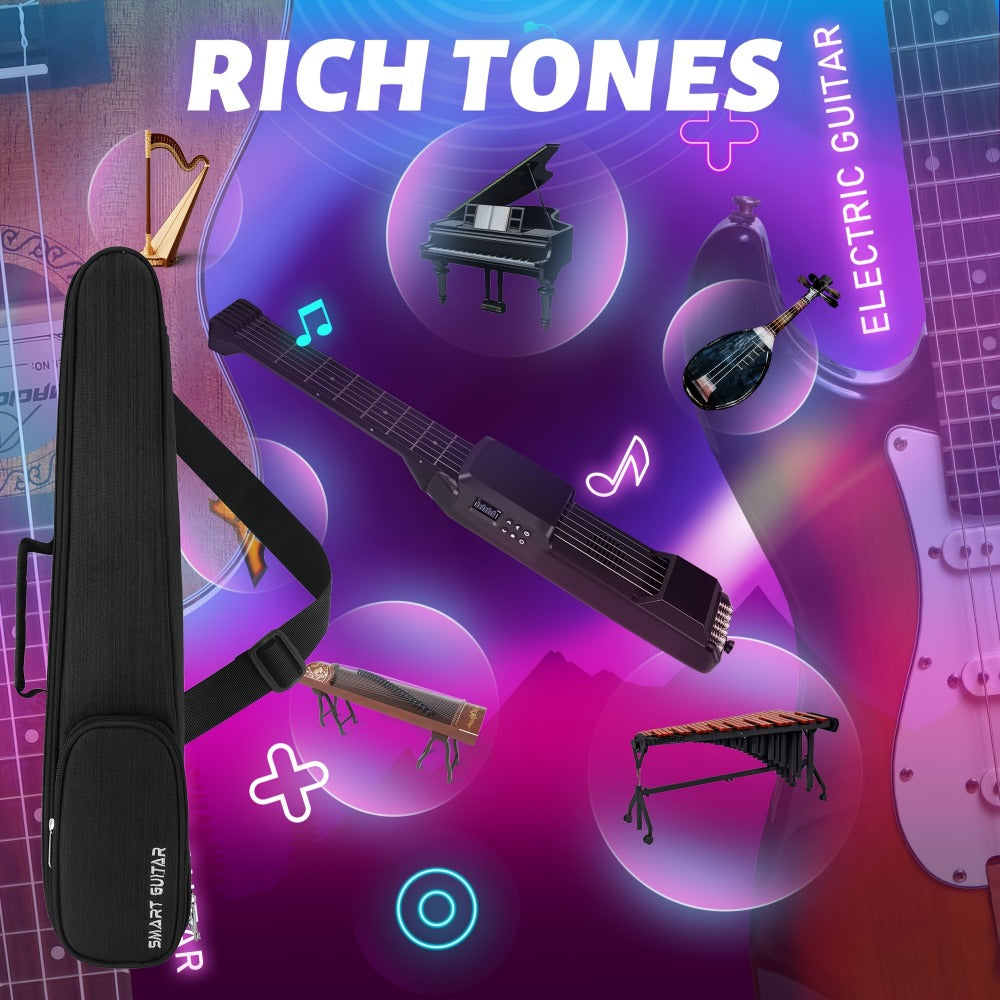 SG7 Smart Digital Guitar with LCD, MIDI, App Practice and Speakers detail image - detail view 6