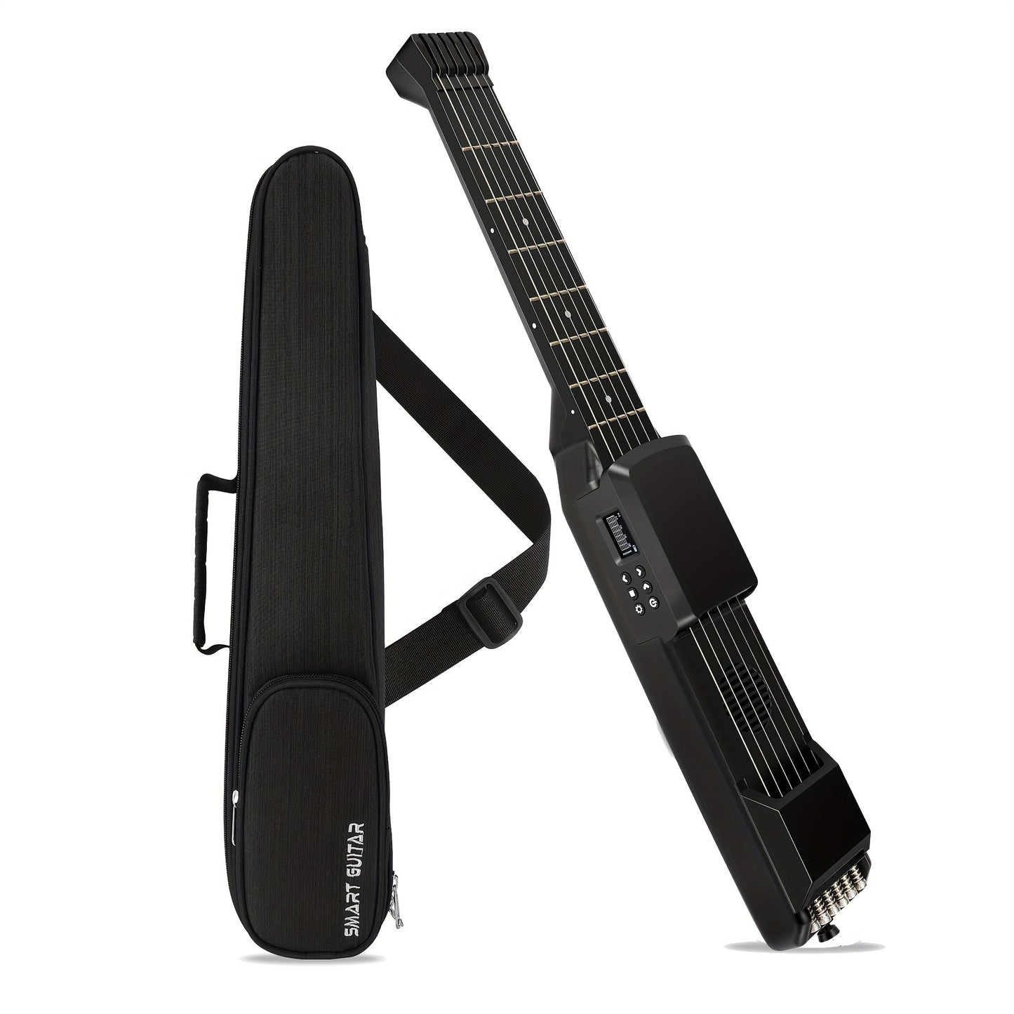 SG7 Smart Digital Guitar with LCD shown in the SG7 BLACK + BAG option
