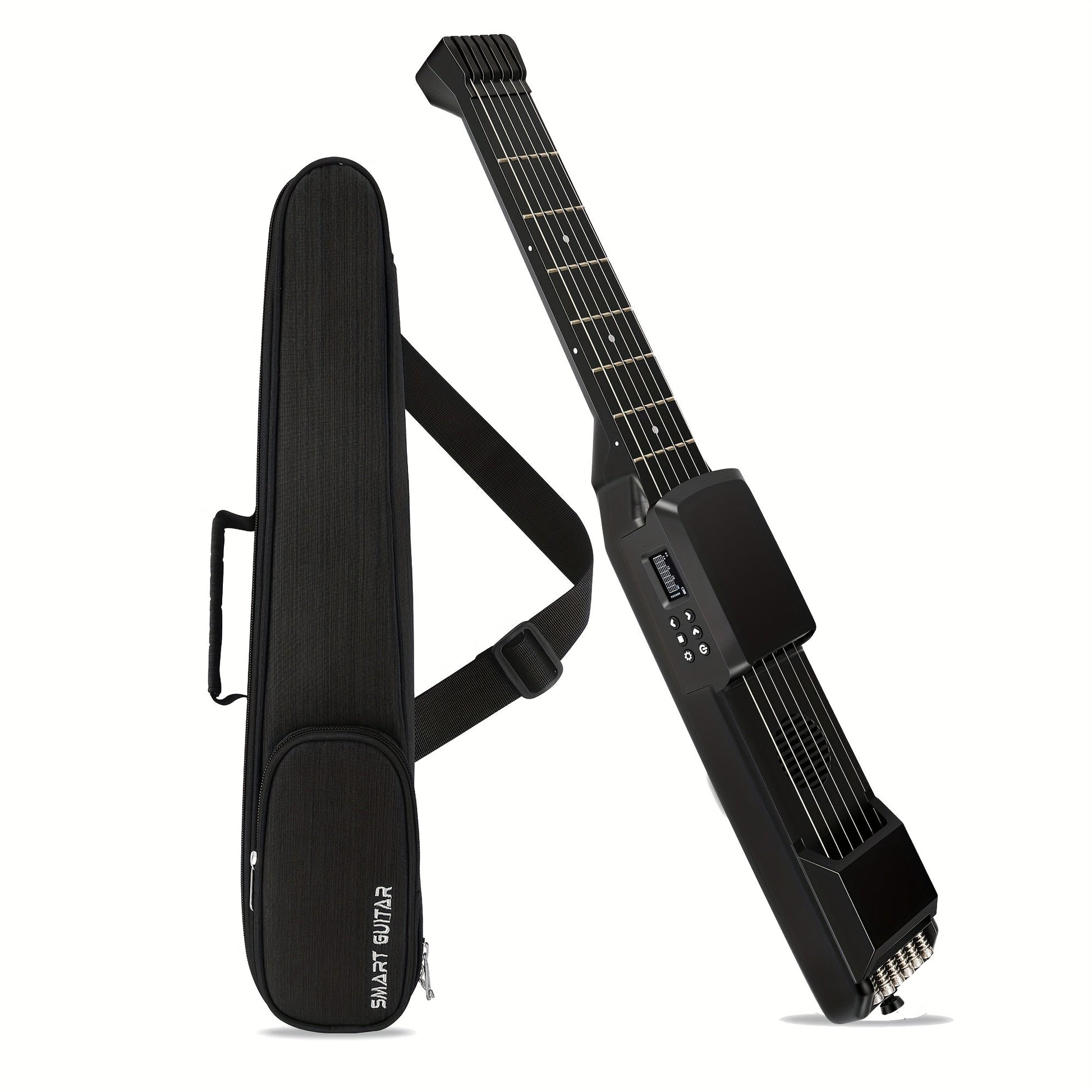 SG7 Smart Digital Guitar with LCD shown in the SG7 BLACK + BAG option