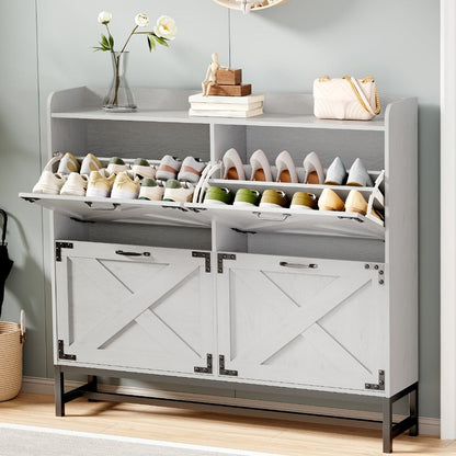 Shoe Cabinet with Large-Capacity Storage, Entryway Shoe Organizer detail image - detail view 11
