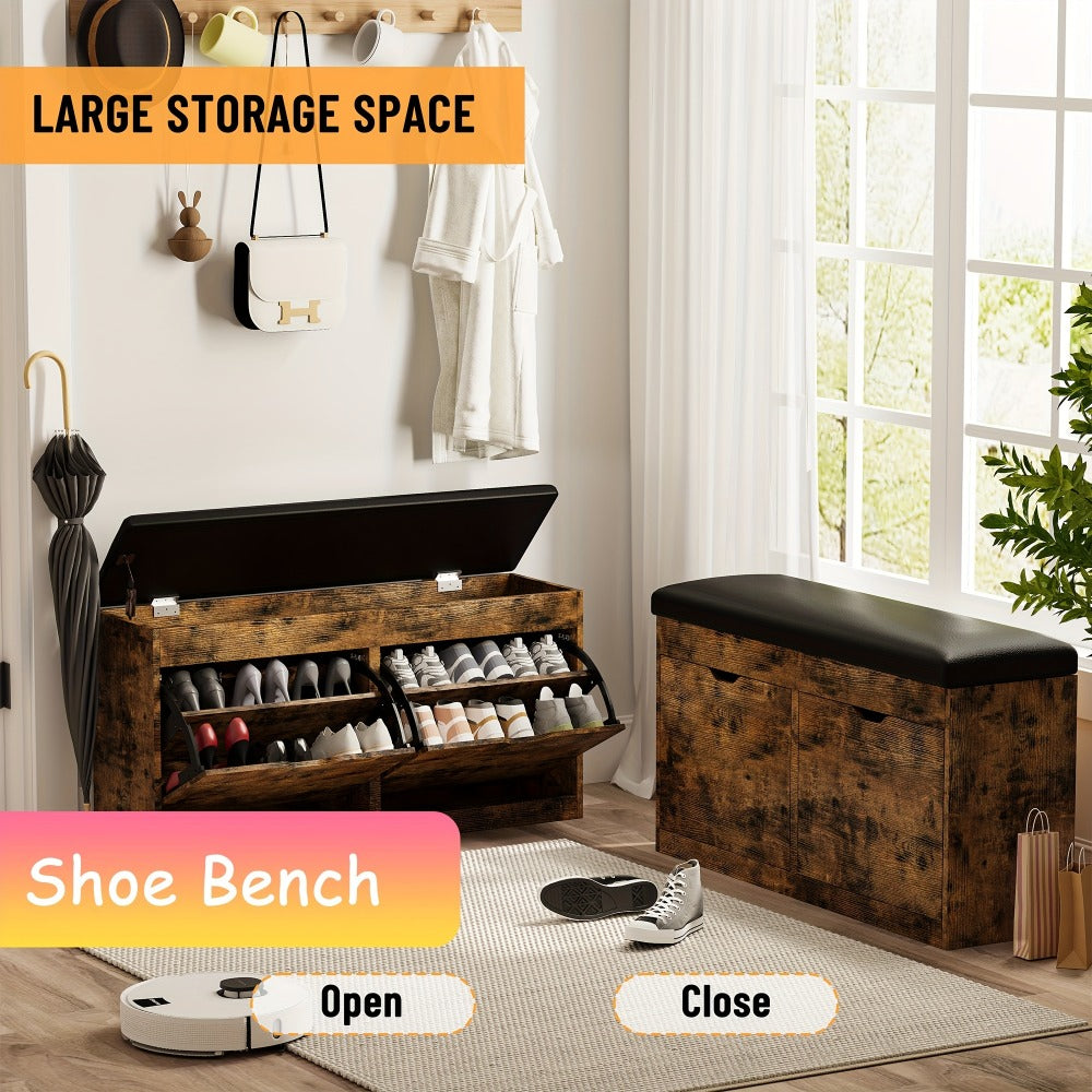Shoe Cabinet with Lift-Top Storage for Organized Everyday Storage detail image - detail view 7