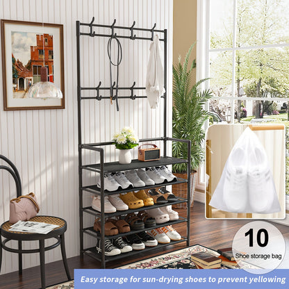 Shoe Rack shown in the Black - Luxury option