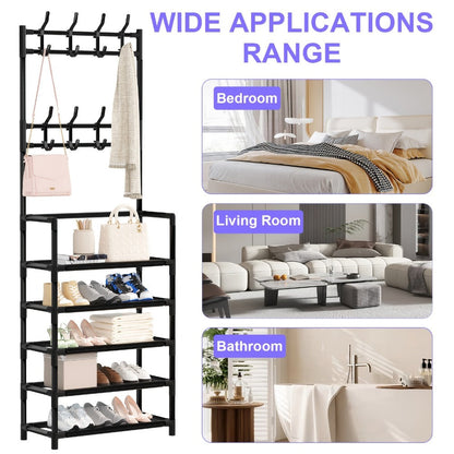 Shoe Rack with Tool-Free Assembly for Organized Everyday Storage in Entryway detail image - detail view 14