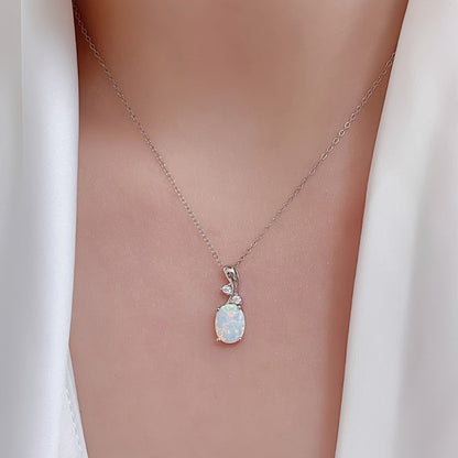 Silver Jewelry Set for Women - 925 Silver Opal-Style, 4 Coordinated Pieces - product detail view 6