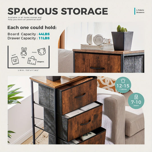 Slim Wood Dresser with Multiple Color Options, Drawer Storage Cabinet detail image