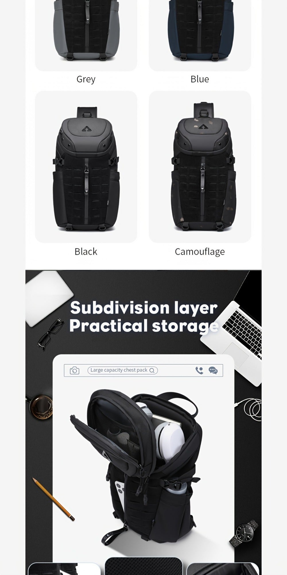 Sling Bag – Large Capacity, for Travel & Everyday Use – detail view 11