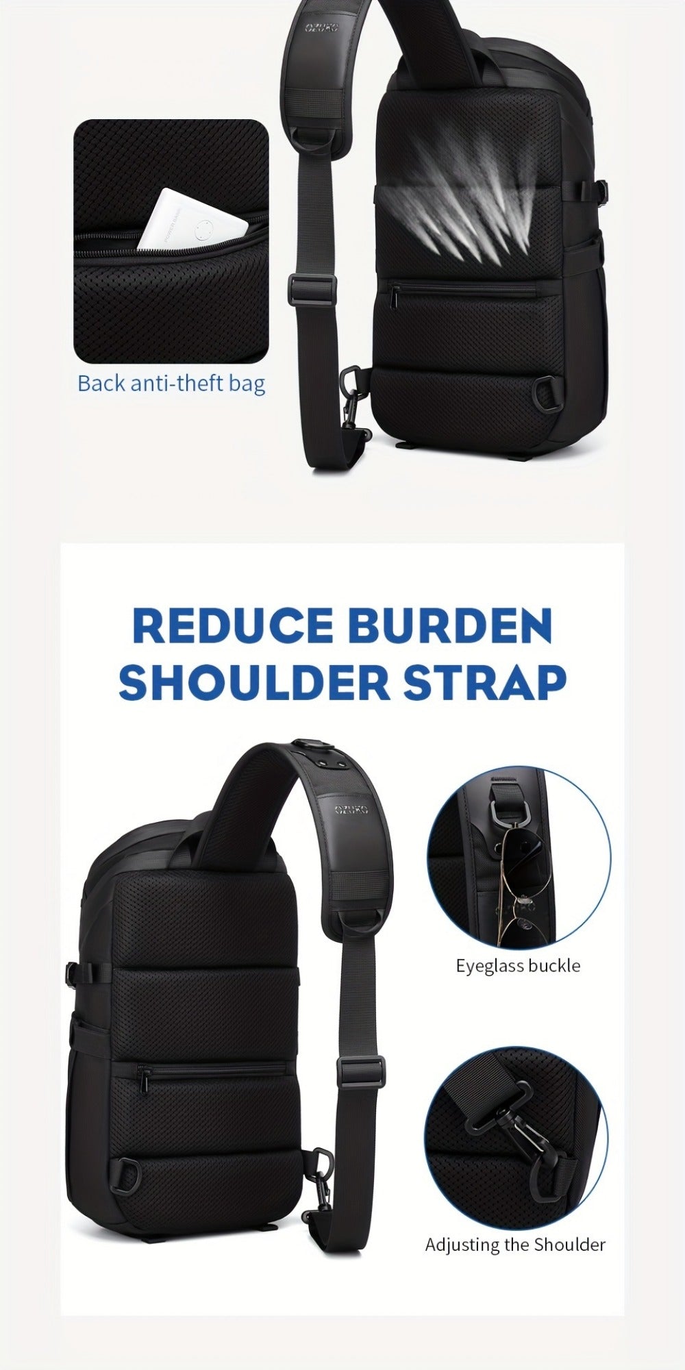 Sling Bag – Large Capacity, for Travel & Everyday Use – detail view 12