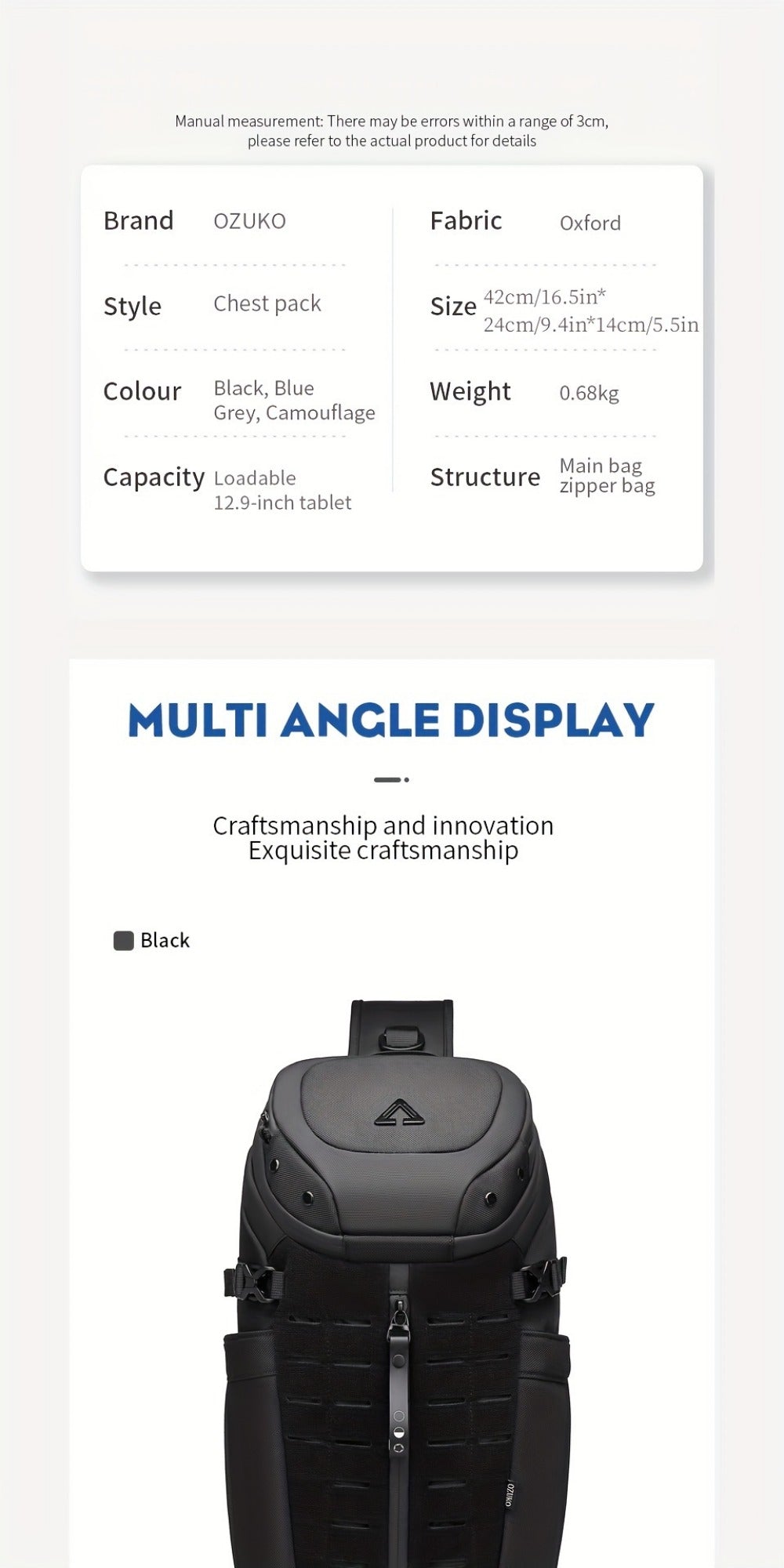 Sling Bag – Large Capacity, for Travel & Everyday Use – detail view 14