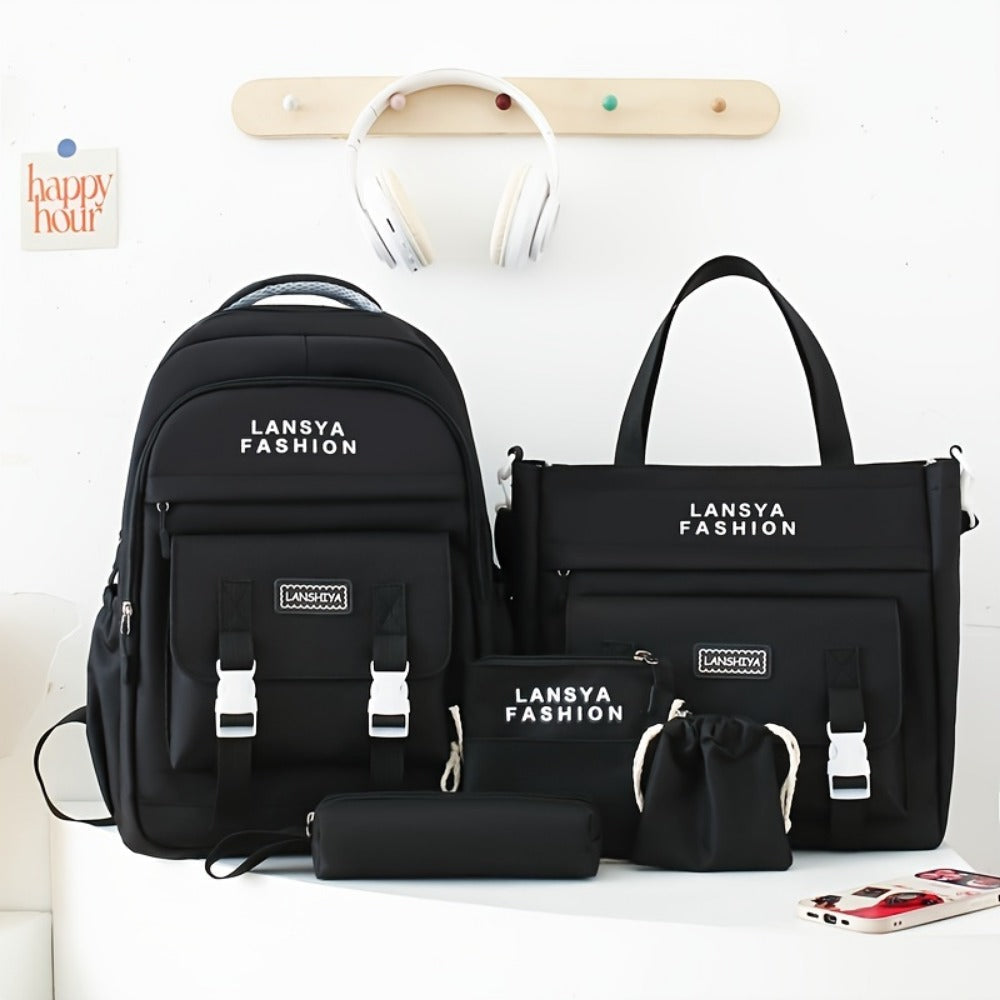 Sling Bag – 5-Piece, Large Capacity, for School – front view