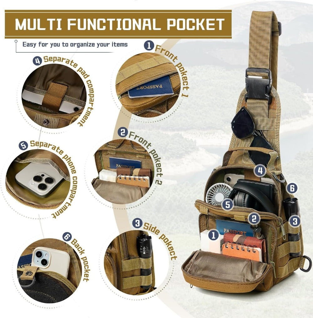 Sling Bag – for Work & Everyday Use, Tactical Chest Molle Edc Sling – detail view 14