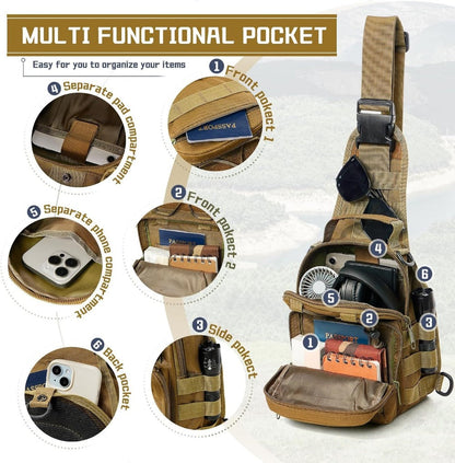 Sling Bag – for Work & Everyday Use, Tactical Chest Molle Edc Sling – detail view 14