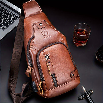 Sling Bag – Genuine Leather, for Travel & Everyday Use – front view