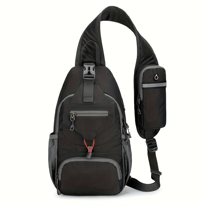 Sling Bag – Nylon, Large Capacity, Adjustable Strap, Multi Pocket – front view - product view 32