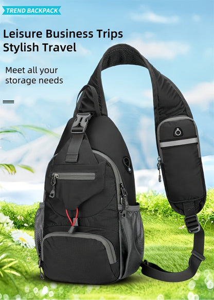 Sling Bag – Nylon, Large Capacity, Adjustable Strap, Multi Pocket – detail view 23