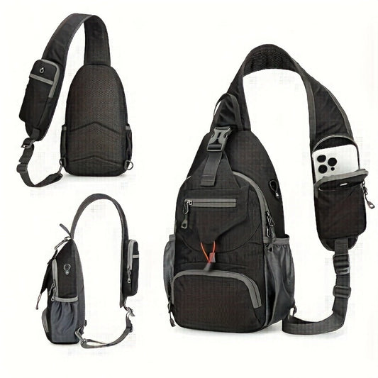 Sling Bag – Nylon, Large Capacity, Adjustable Strap, Multi Pocket – detail view 7