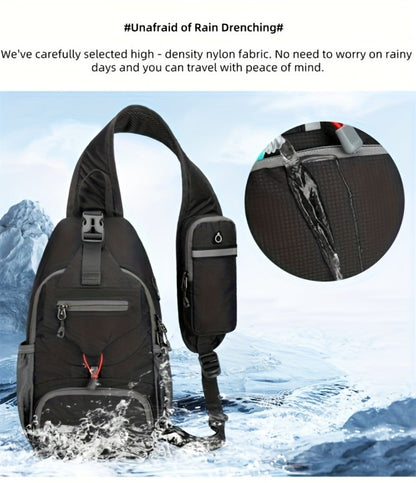 Sling Bag – Nylon, Large Capacity, Adjustable Strap, Multi Pocket – detail view 25