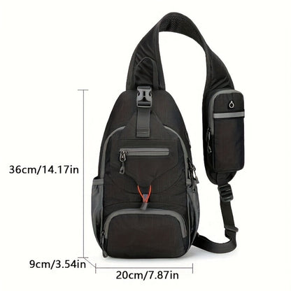 Sling Bag – Nylon, Large Capacity, Adjustable Strap, Multi Pocket – detail view 9