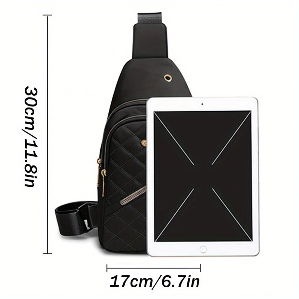 Sling Bag – Nylon, Lightweight, Multi-Pocket, Adjustable Strap – detail view 3