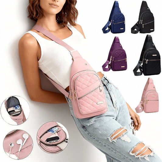 Sling Bag – Nylon, Multi-Pocket, Adjustable Strap, for Travel – front view