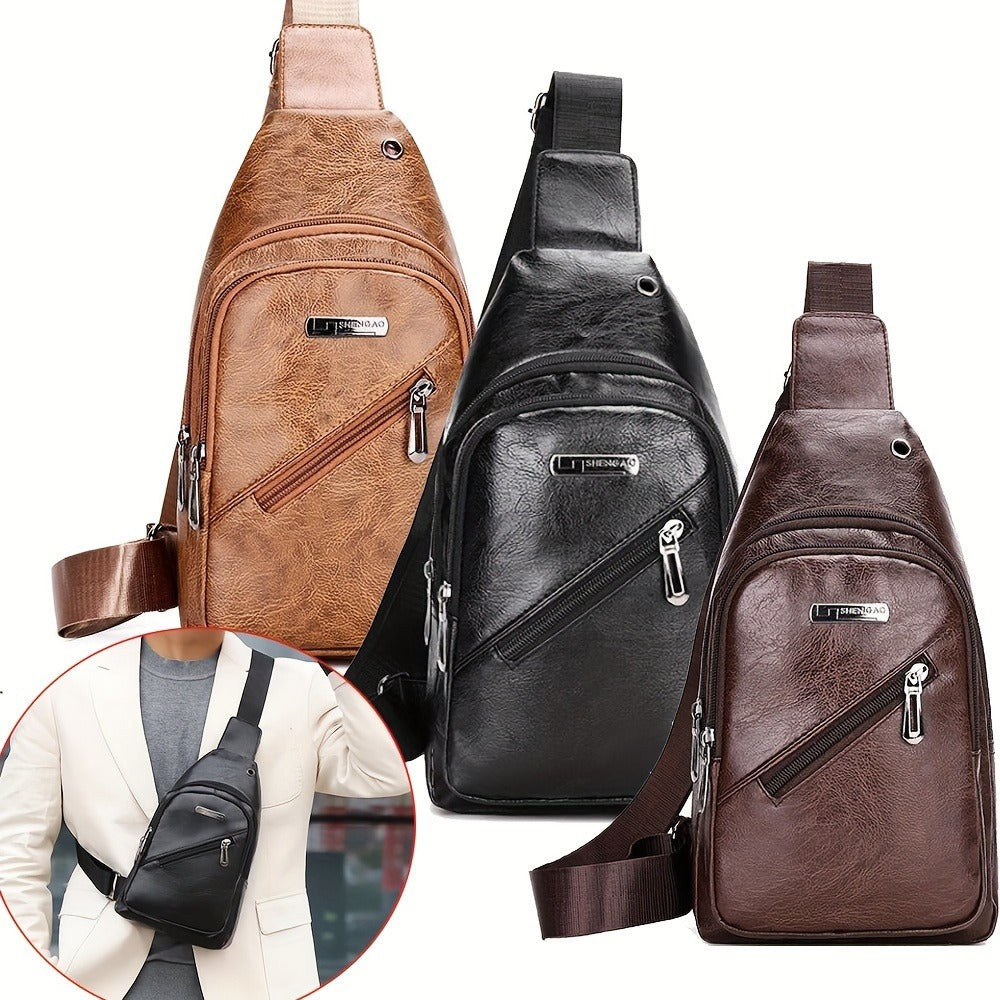Sling Bag – PU Leather, Large Capacity, for Travel & Everyday Use – front view