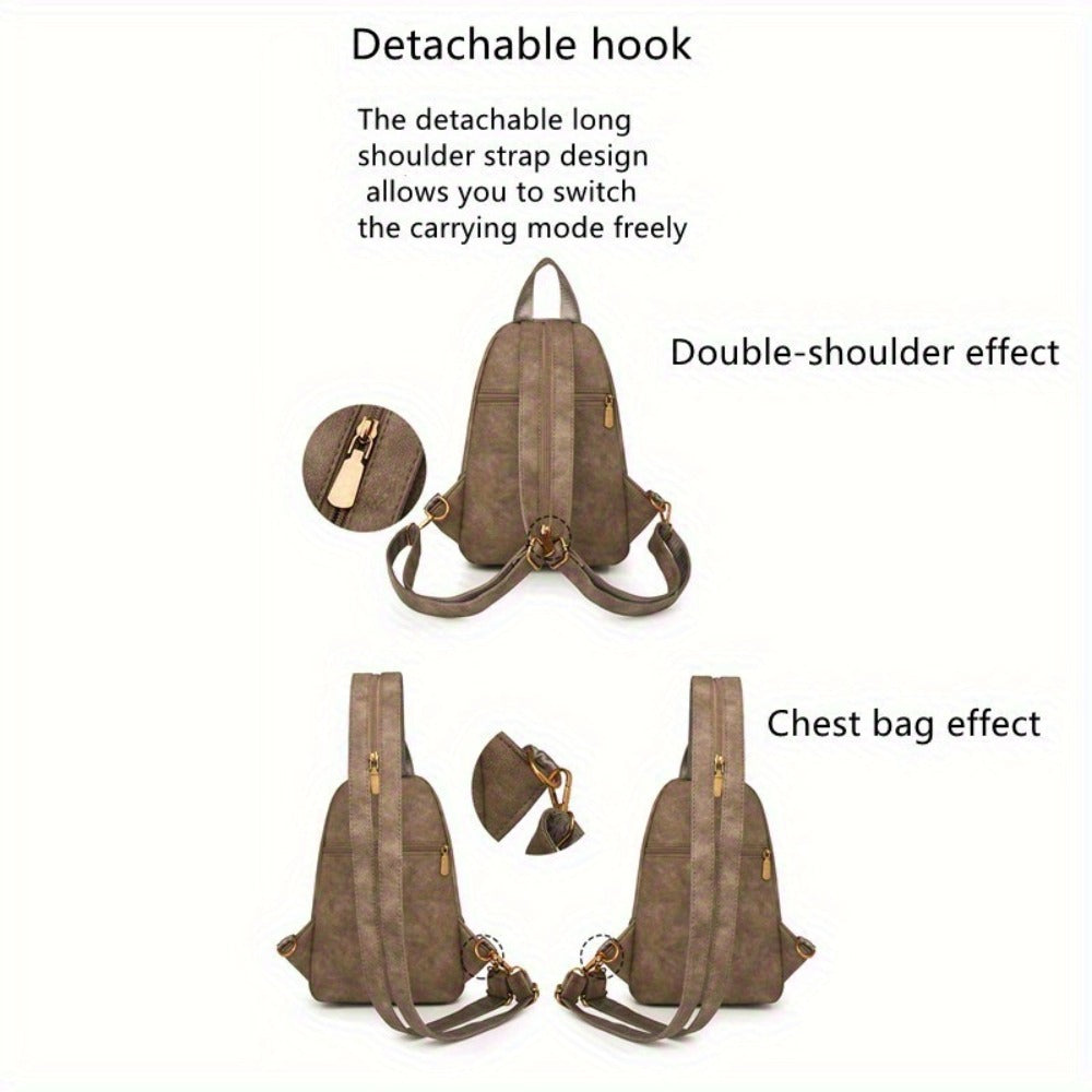 Sling Bag – PU Leather, Multi-Pocket, Adjustable Strap, for Travel & Everyday Use – detail view 9