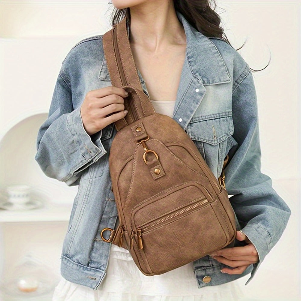Sling Bag – PU Leather, Multi-Pocket, Adjustable Strap, for Travel & Everyday Use – detail view 14