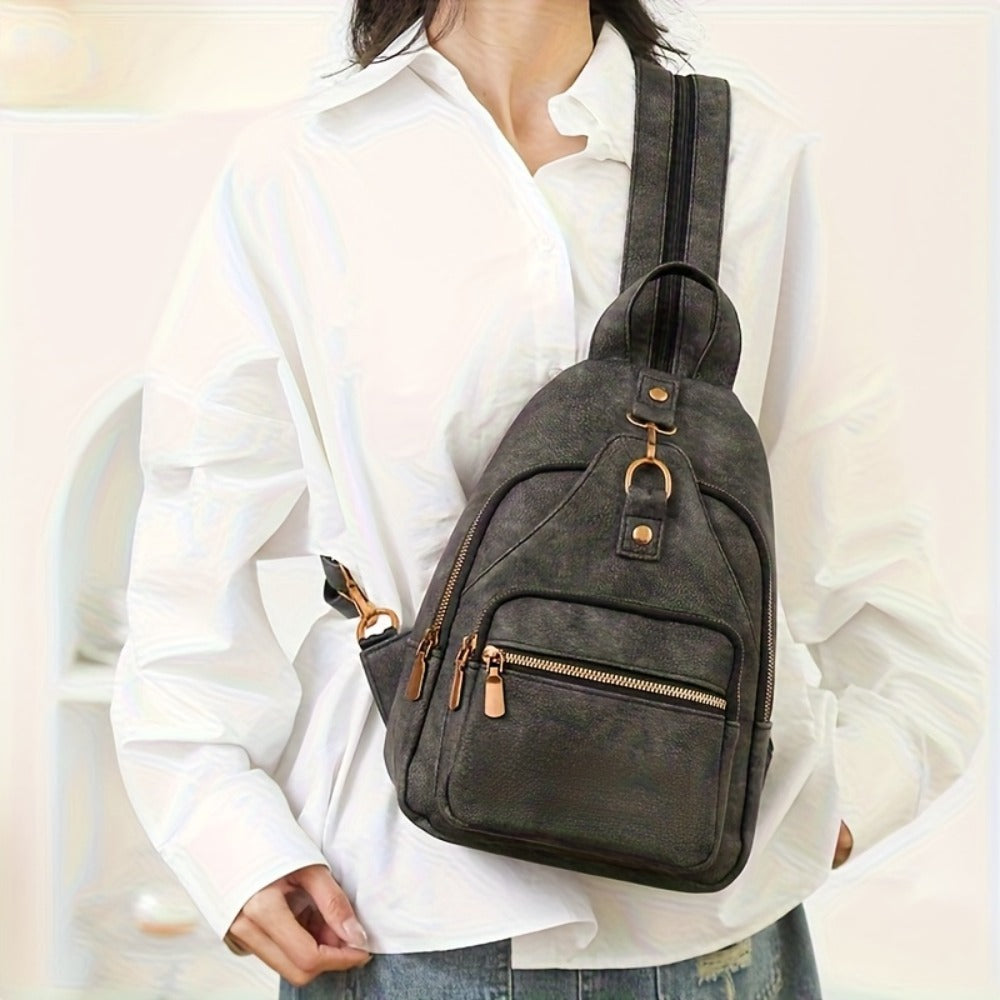 Sling Bag – PU Leather, Multi-Pocket, Adjustable Strap, for Travel & Everyday Use – detail view 3