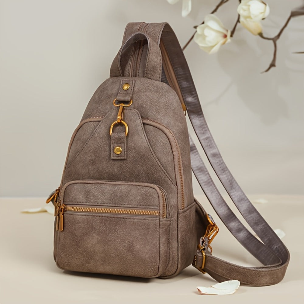 Sling Bag – PU Leather, Multi-Pocket, Adjustable Strap, for Travel & Everyday Use – detail view 6
