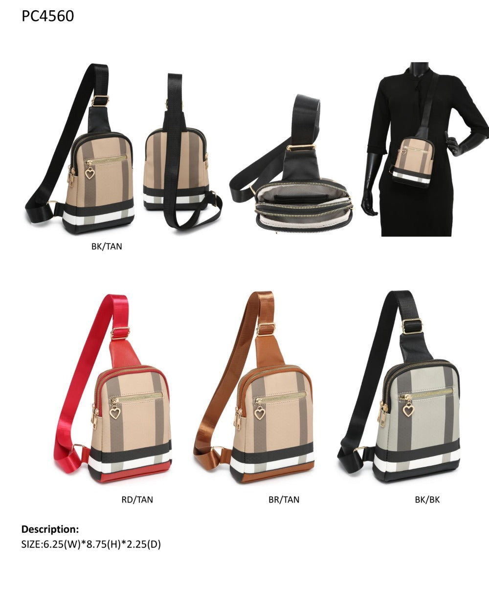Sling Bag – 4 Colors, PU Leather, Multi Pocket, for Work – detail view 22