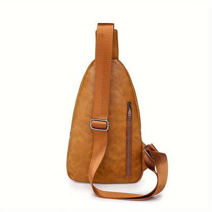 Sling Bag – for Travel & Everyday Use, Faux Leather Retro Chest Sling – detail view 11
