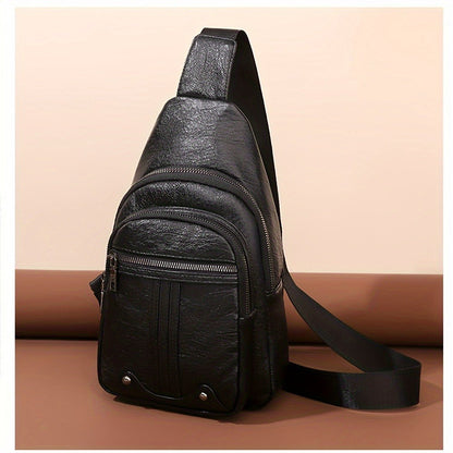 Sling Bag – for Travel & Everyday Use, Faux Leather Retro Chest Sling – detail view 17