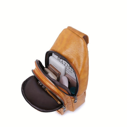 Sling Bag – for Travel & Everyday Use, Faux Leather Retro Chest Sling – detail view 19