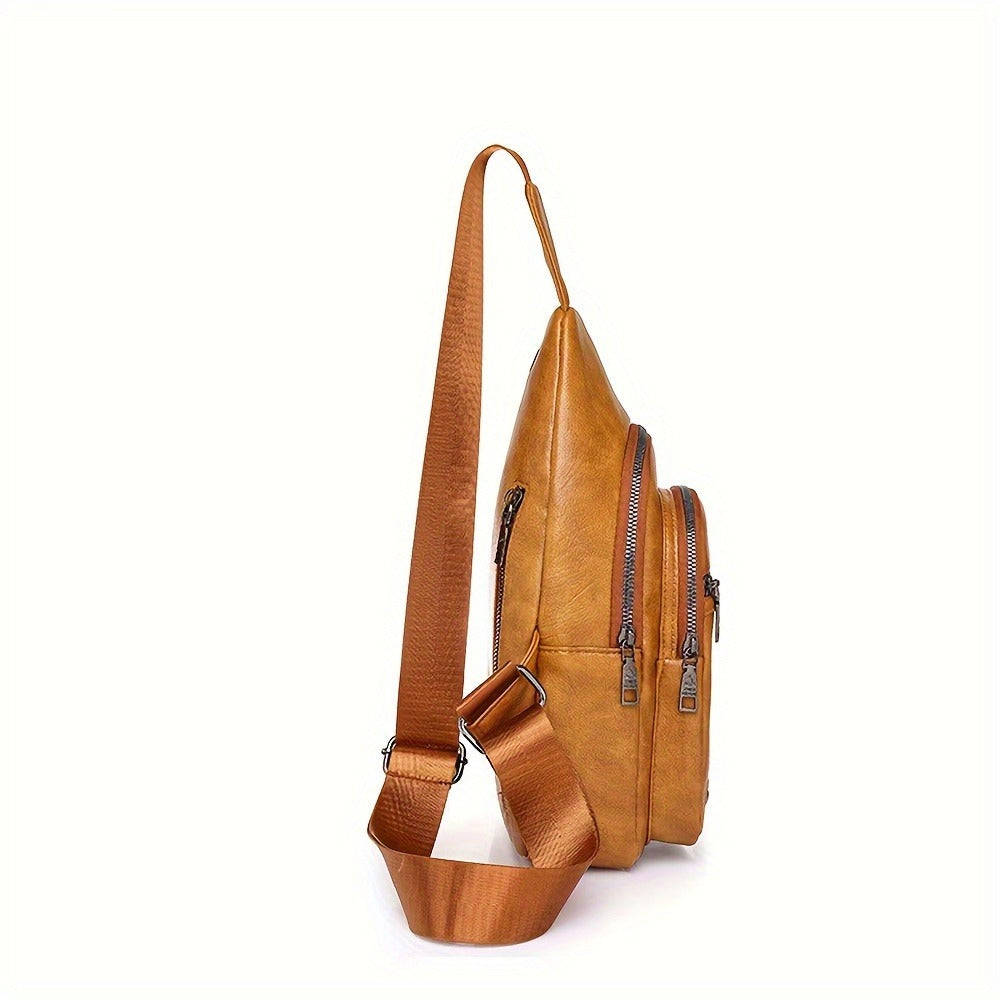 Sling Bag – for Travel & Everyday Use, Faux Leather Retro Chest Sling – detail view 20