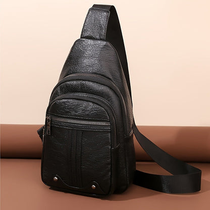 Sling Bag – for Travel & Everyday Use, Faux Leather Retro Chest Sling – detail view 8