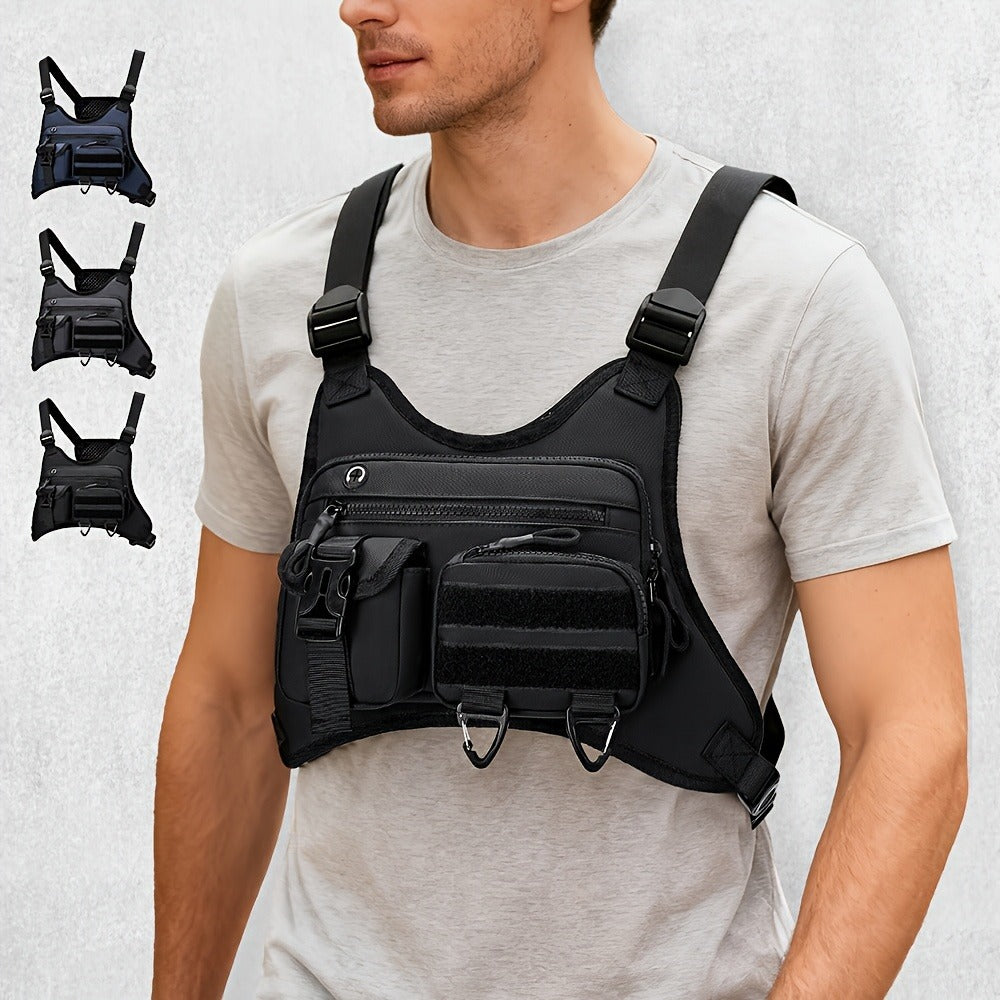 Sling Bag – for Travel & Work, Tactical Sports Chest Hollowed Out – detail view 17