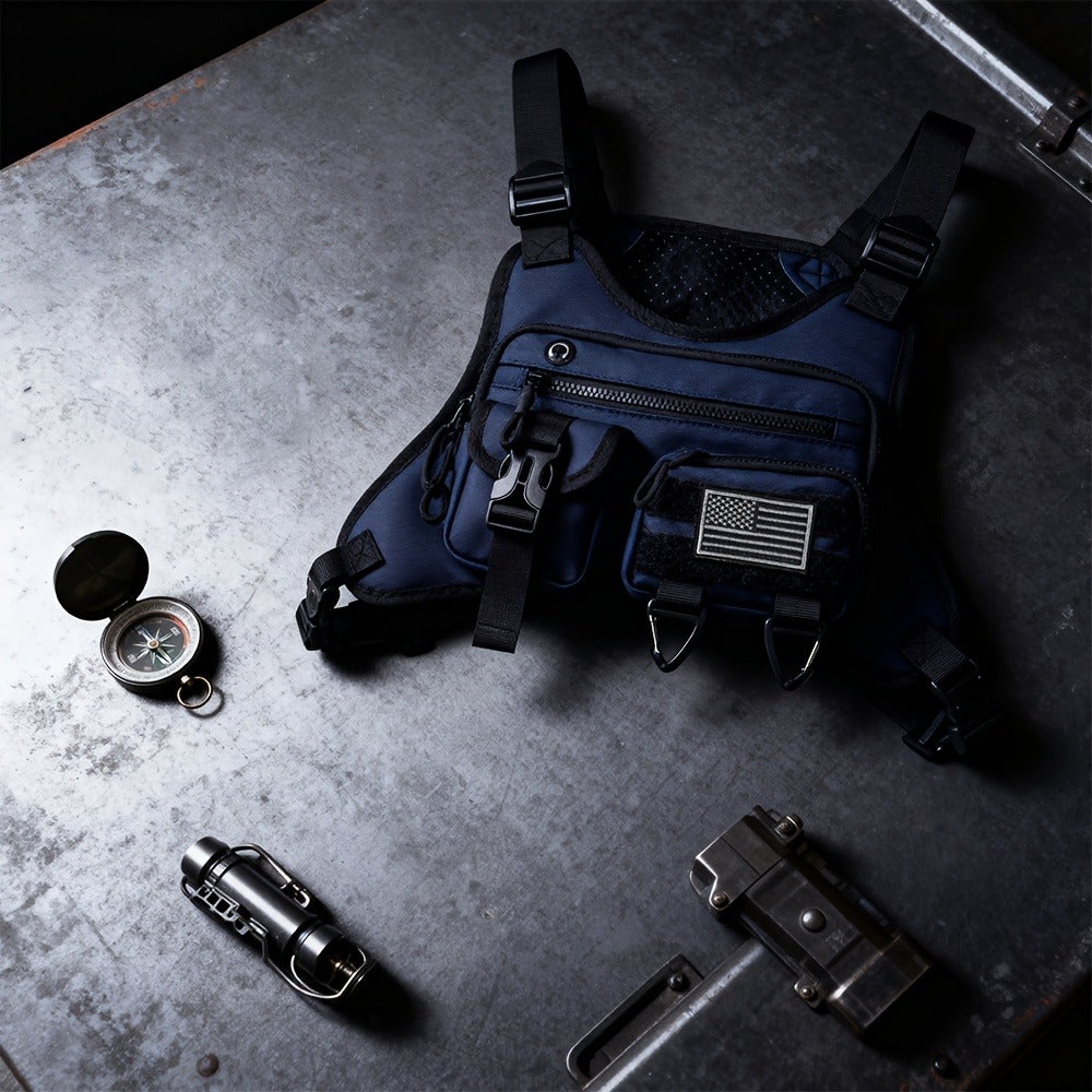 Sling Bag – for Travel & Work, Tactical Sports Chest Hollowed Out – detail view 18