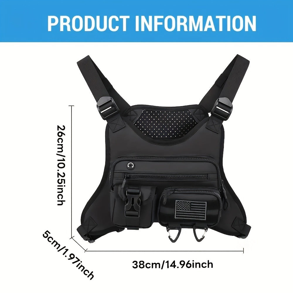 Sling Bag – for Travel & Work, Tactical Sports Chest Hollowed Out – detail view 22