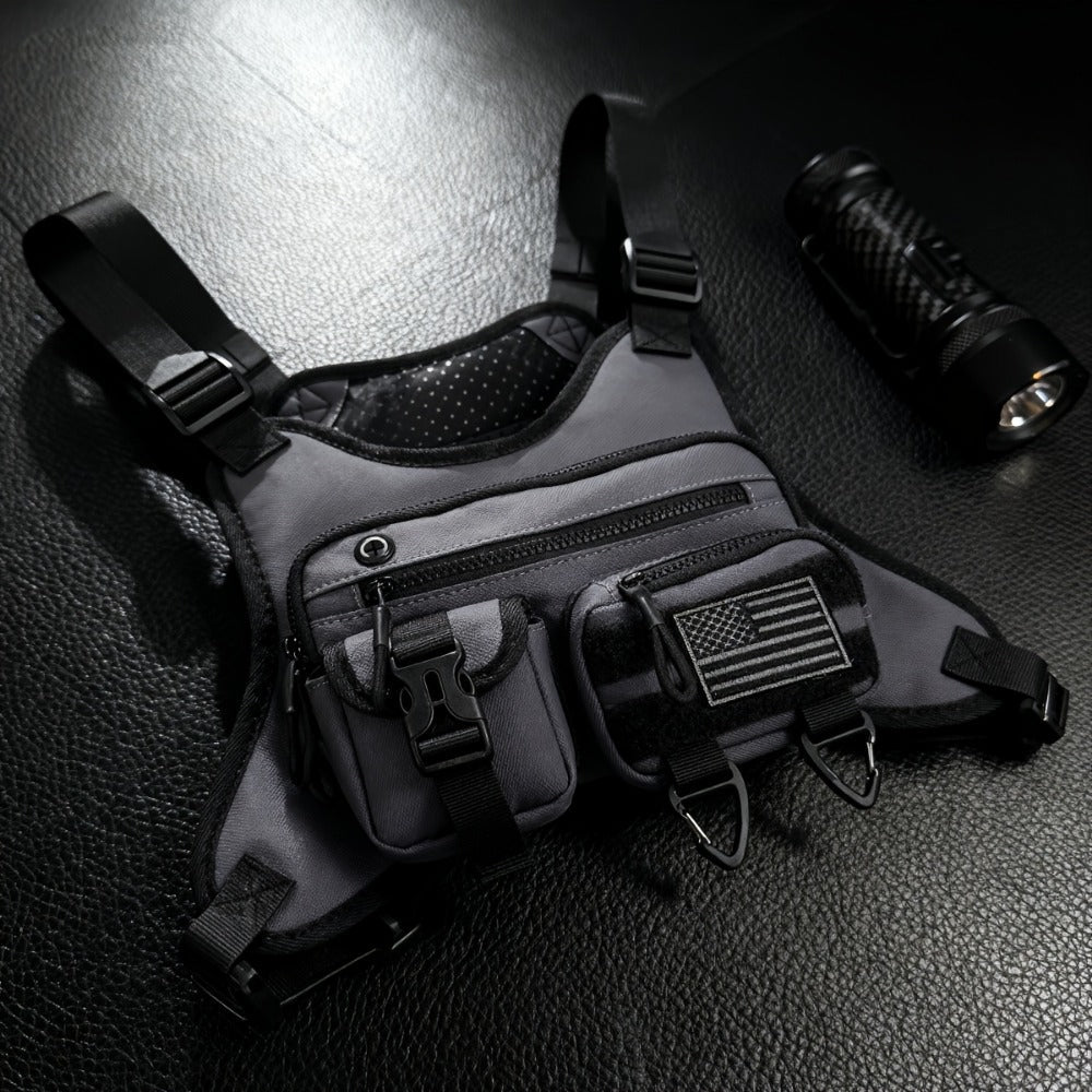Sling Bag – for Travel & Work, Tactical Sports Chest Hollowed Out – detail view 9