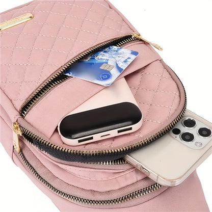 Sling Bag – for Travel, Diamond Pattern Chest Adjustable Strap – detail view 13