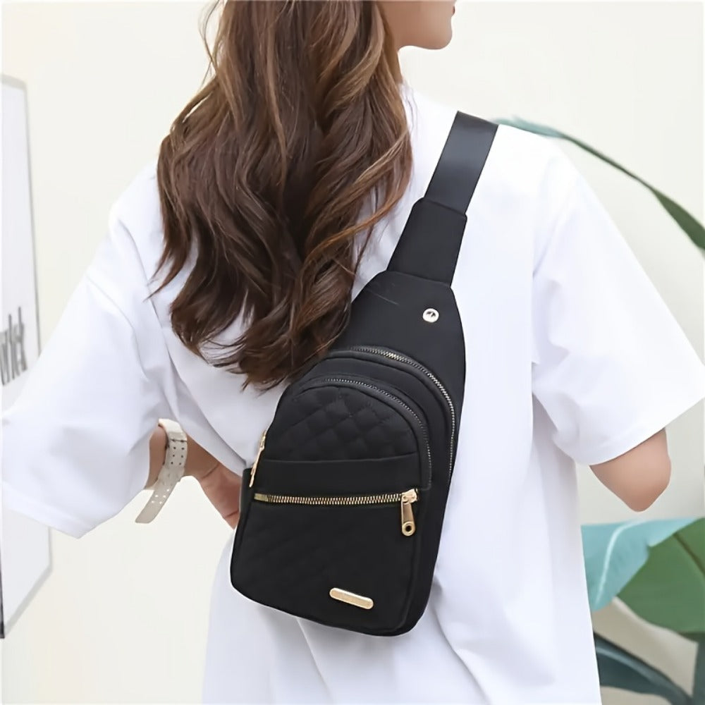 Sling Bag – for Travel, Diamond Pattern Chest Adjustable Strap – detail view 16