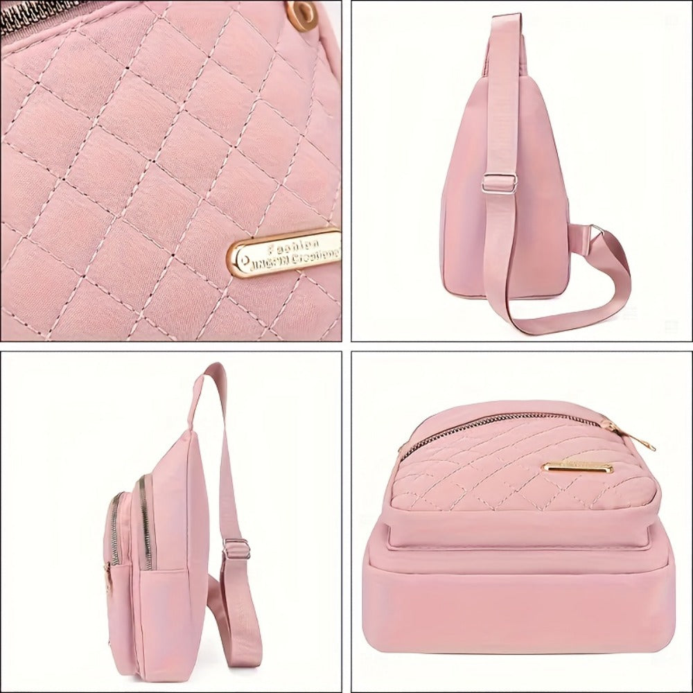 Sling Bag – for Travel, Diamond Pattern Chest Adjustable Strap – detail view 18